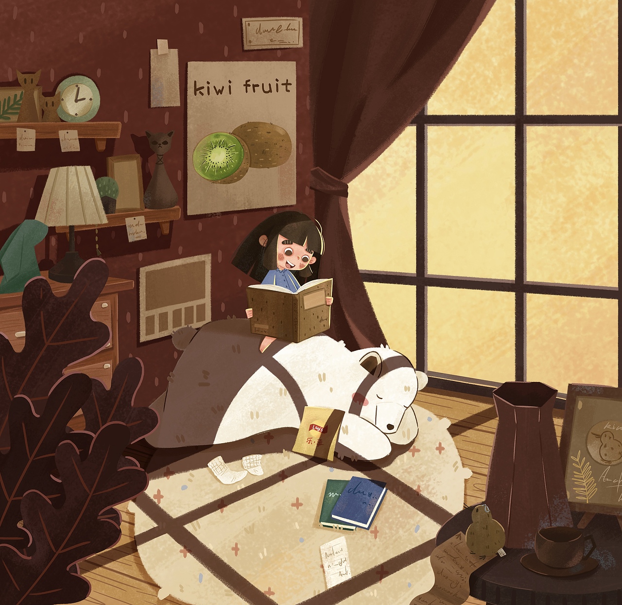 她一定很爱读书吧~