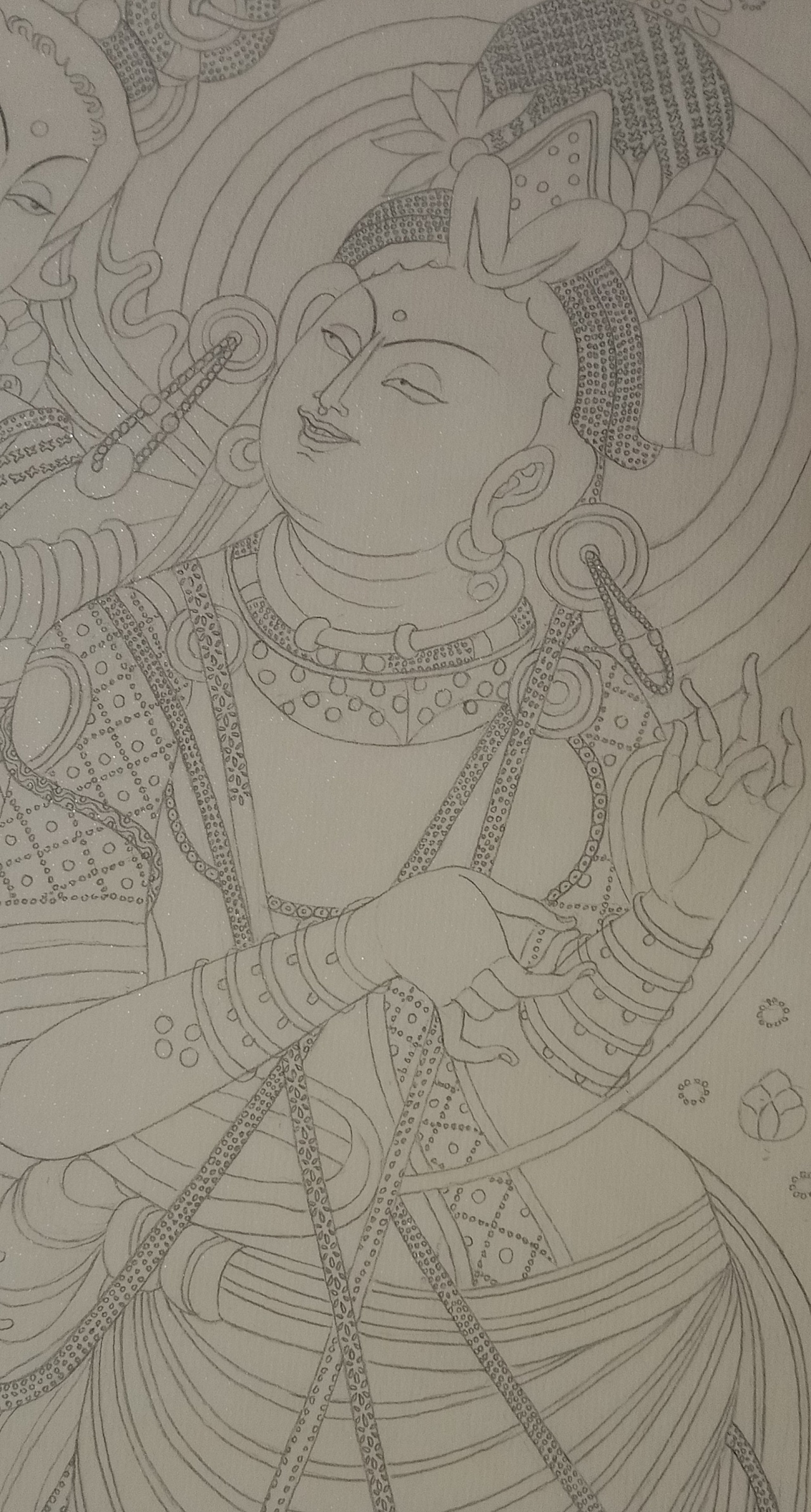 龟兹壁画线描|纯艺术|绘画|清水画室 - 临摹作品 - 站酷 (zcool)