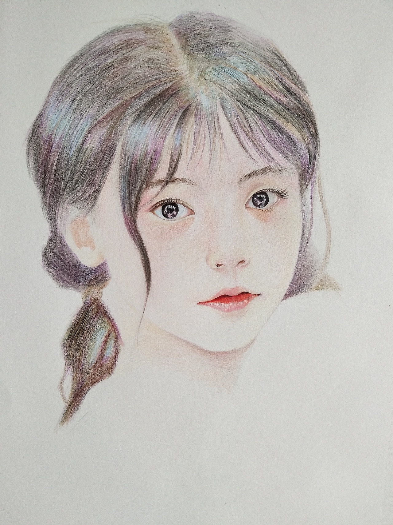 【彩铅-小女孩】|纯艺术|绘画|卓之_原创作品-站酷zcool