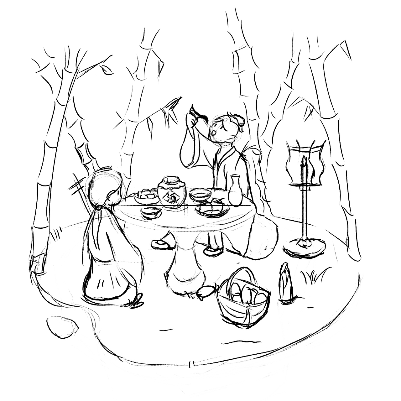 古风人物小场景插画（图ZMjg5MzMzODk2） - 商业插画 - 站酷设计师邱邱大魔王原创素材 - 站酷ZCOOL