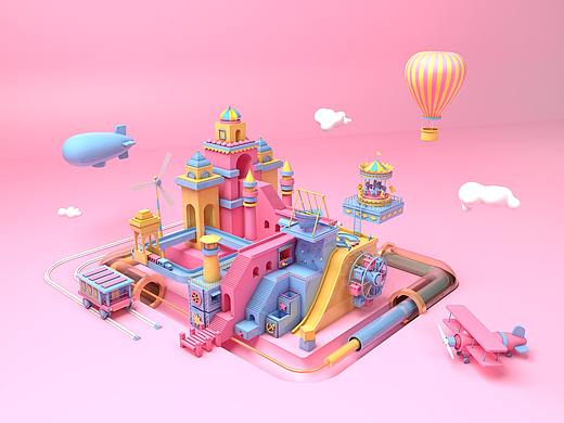 C4D游乐场建模练习