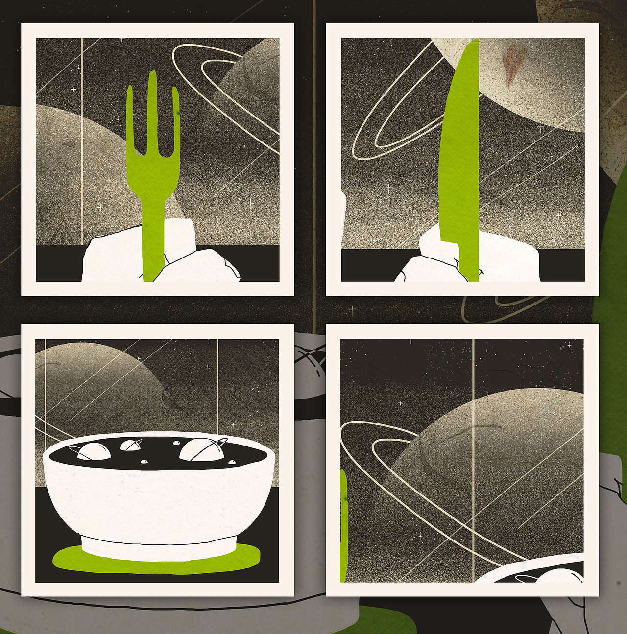 Cosmic Feast 宇宙插画系列（图ZMTkzNTc2NDI4） - 创作习作 - 站酷设计师离飞原创素材 - 站酷ZCOOL