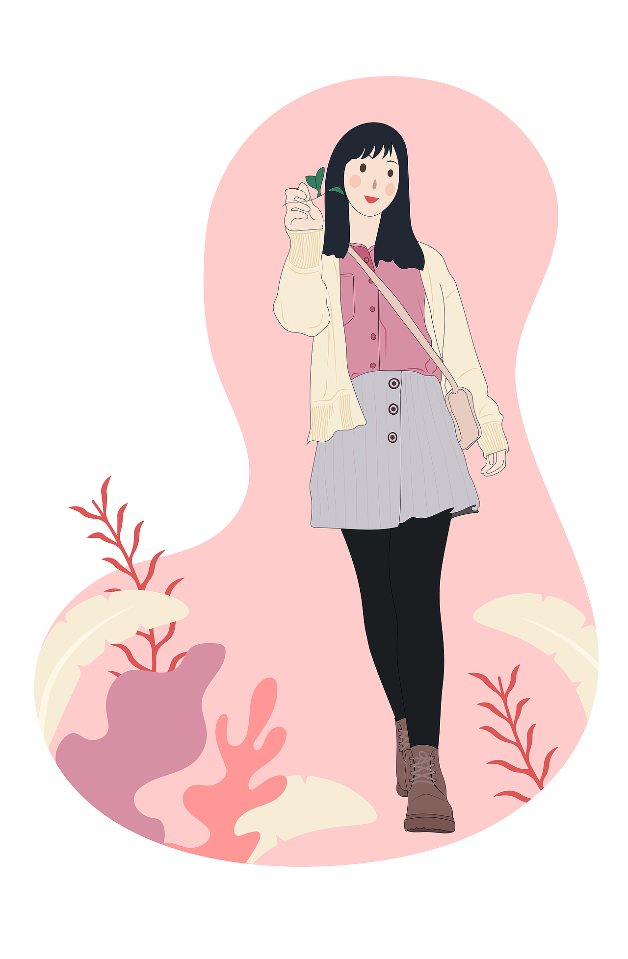 小清新人物插画