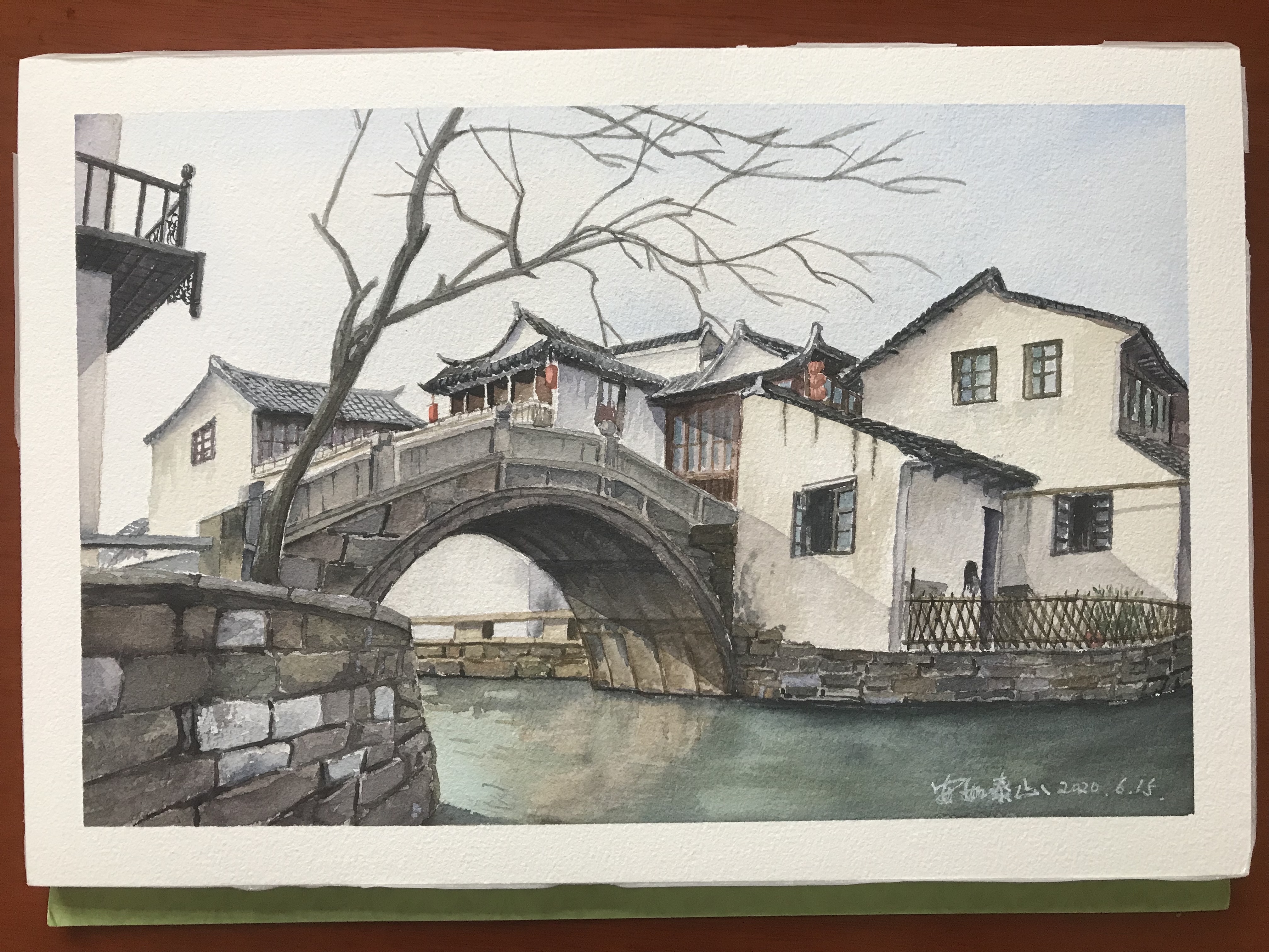 窑湾古镇绘画图片