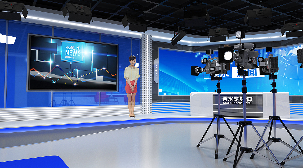 溧水电视台融媒体演播室（图ZMjI4MTIxMzU2） - 展陈设计 - 站酷设计师深海甚蓝原创素材 - 站酷ZCOOL