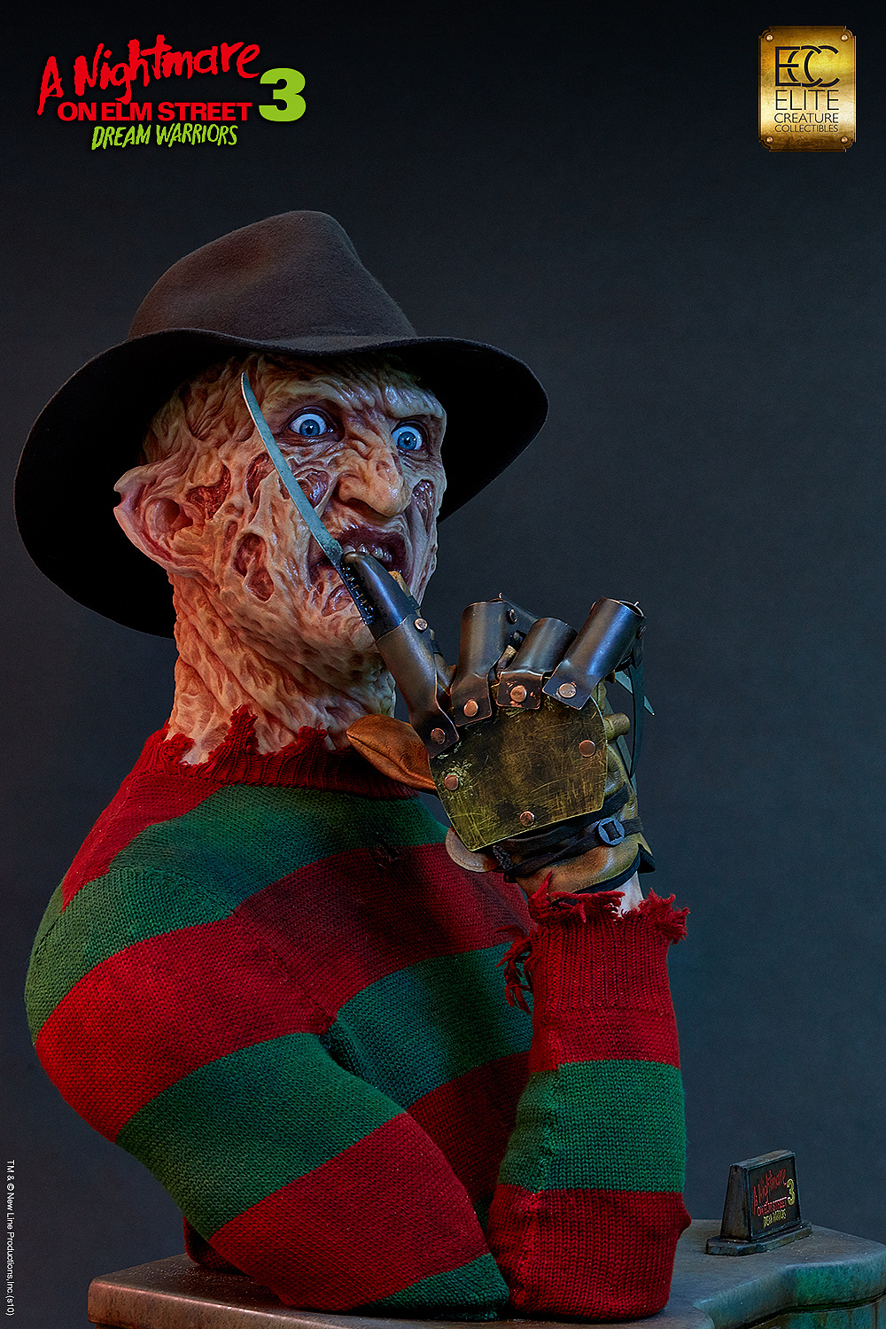 ECC《猛鬼街Ⅲ:梦之战》Freddy弗莱迪1比1雕像观赏