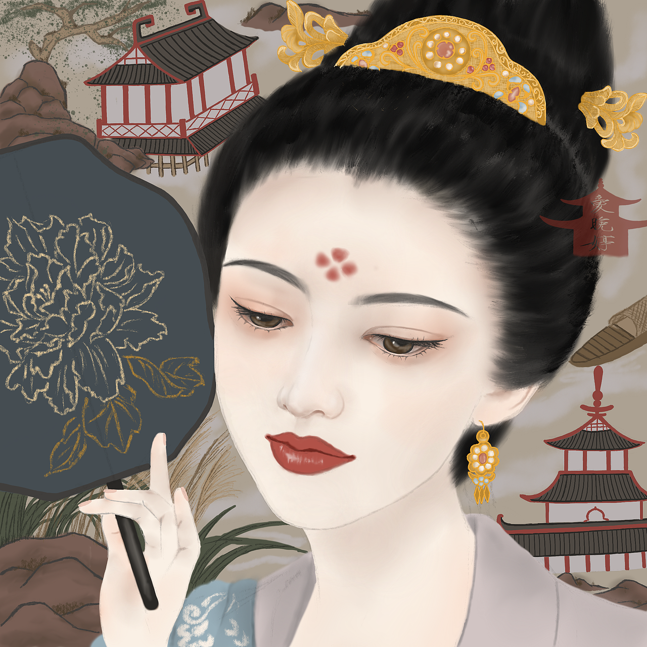 古风插画（图ZMjY4OTk5NjE2） - 艺术插画 - 站酷设计师插画爱晚婷原创素材 - 站酷ZCOOL