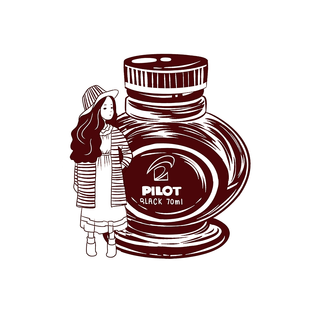 墨水瓶主题黑白插画（图ZMTEzMjI5ODcy） - 商业插画 - 站酷设计师合家欢阿欢原创素材 - 站酷ZCOOL