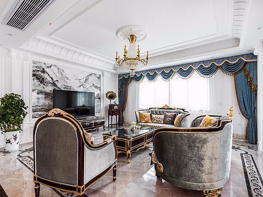 岳西法式别墅客厅拍摄