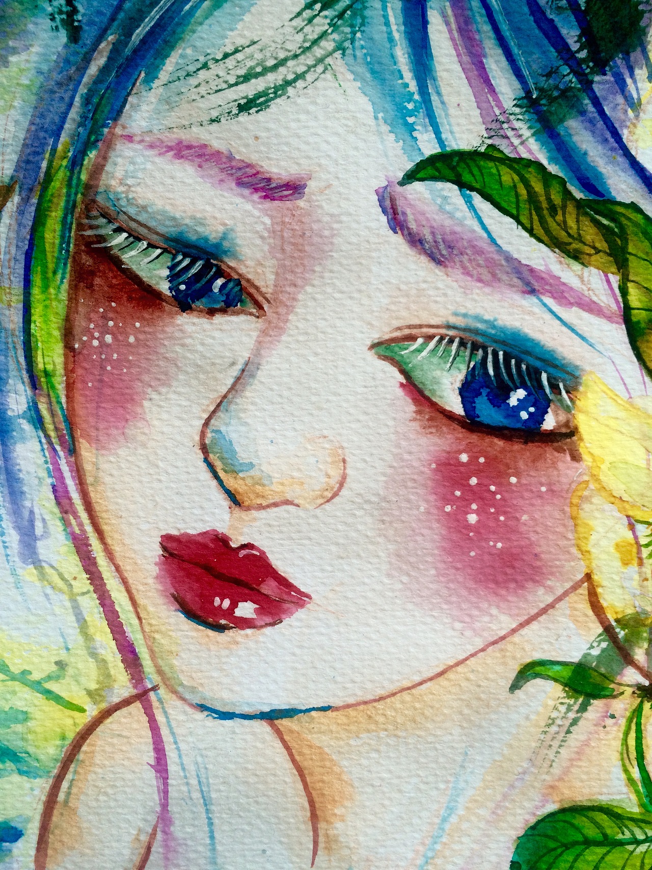 【水彩】作品《羞涩》