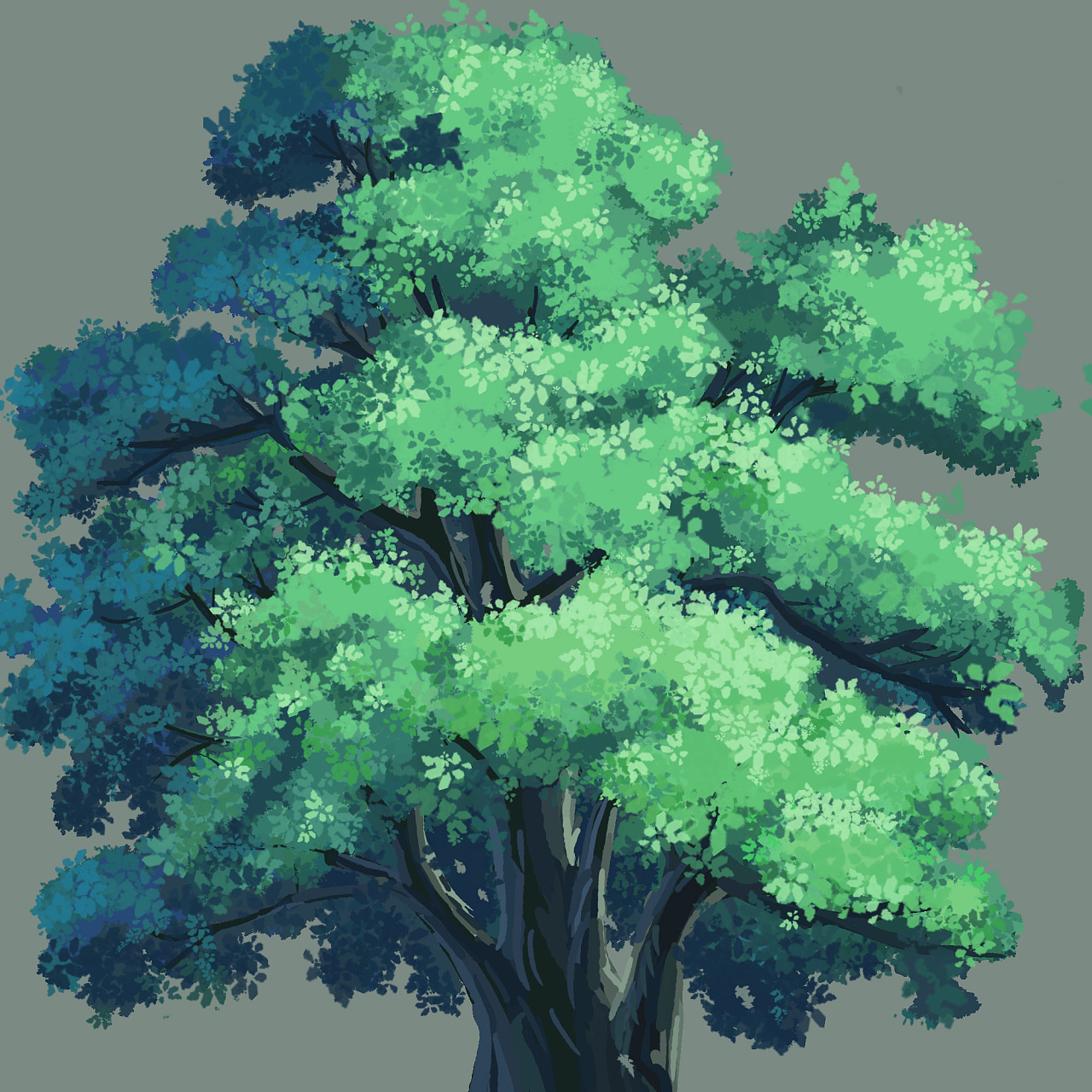 一棵树|插画|游戏原画|是一只蛋呀 - 临摹作品 - 站酷 (zcool)