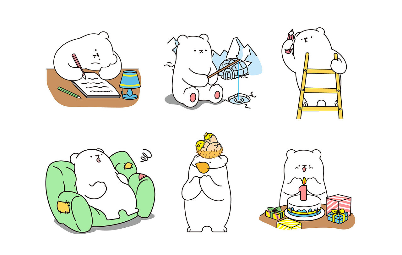 白熊多多（图ZODMwNTQzNTY=） - 商业插画 - 站酷设计师括号精原创素材 - 站酷ZCOOL