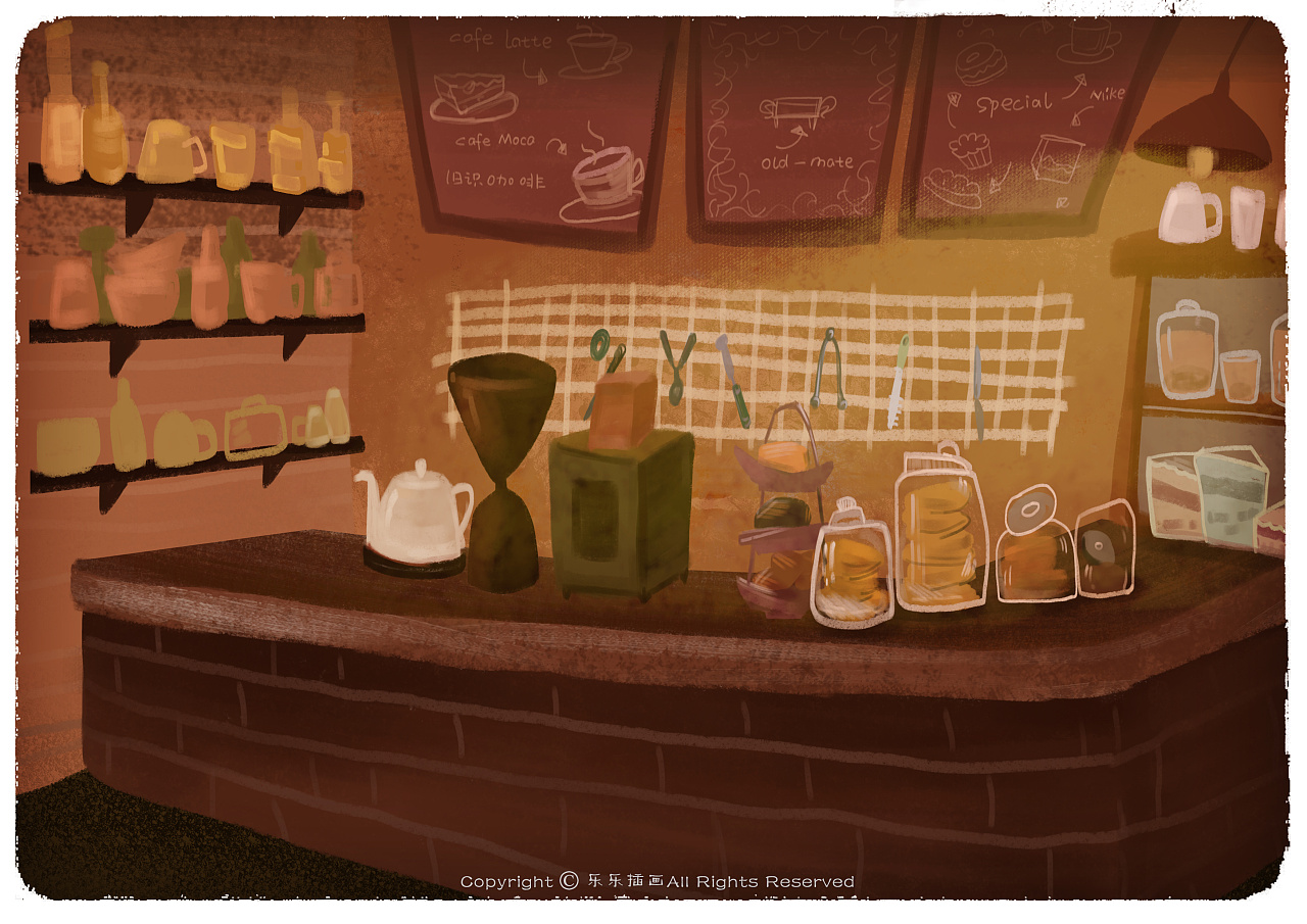 街角咖啡店之二|插画|插画习作|sukischan - 原创作品 - 站酷 (ZCOOL)