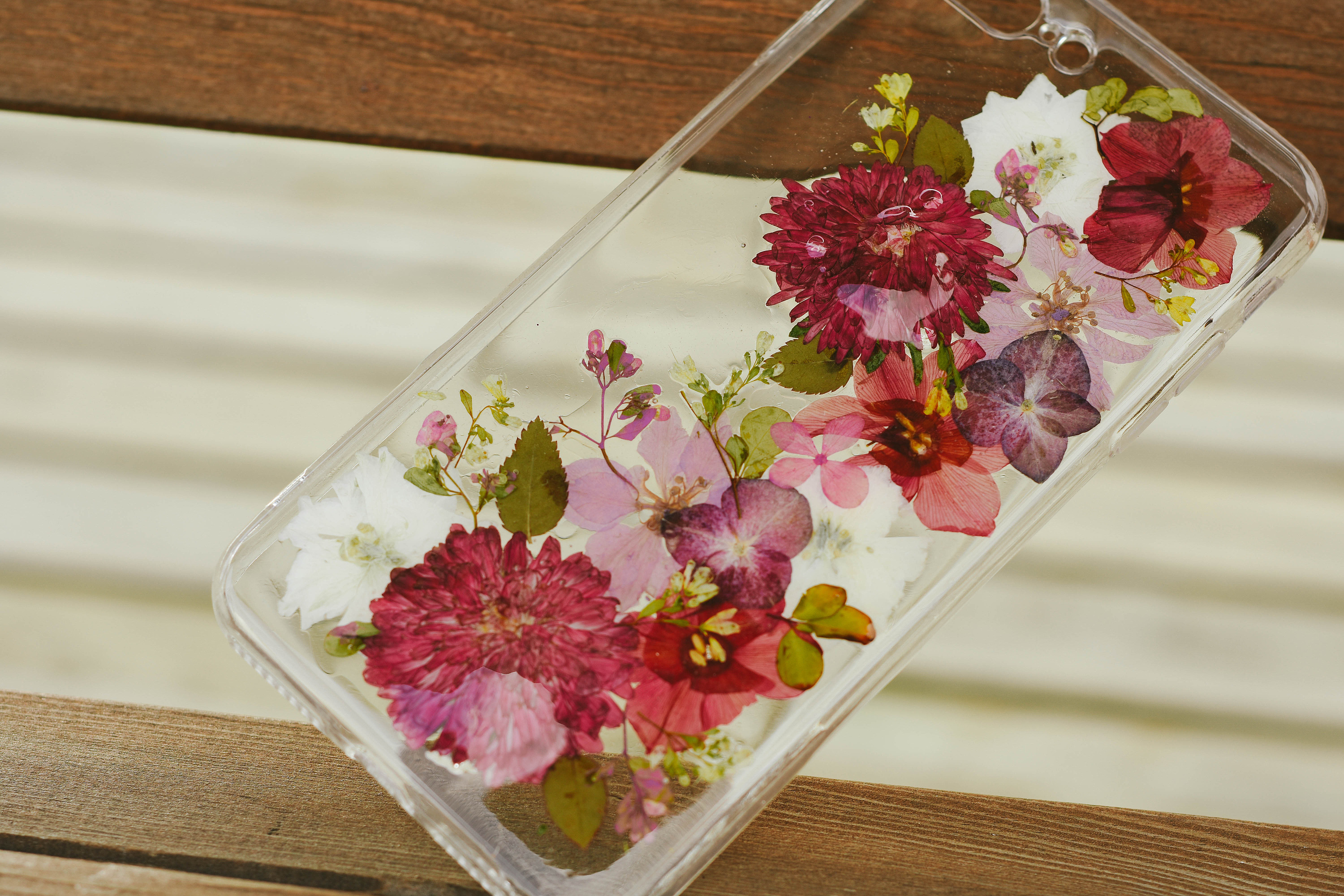 日系创意手工押花手机壳,一世繁花都在这小空间里了