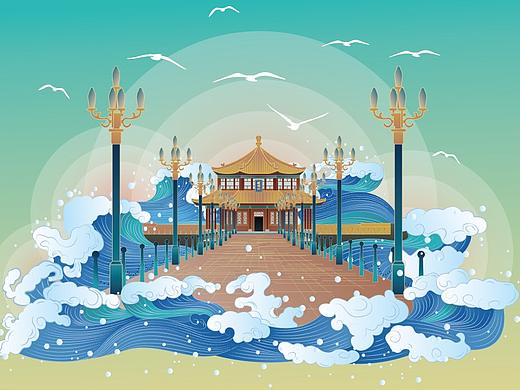 山东文创插画大图局部-济南耕阡陌
