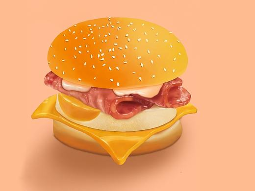 汉堡食物插画