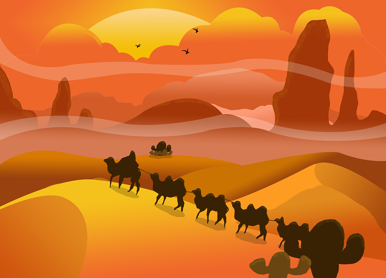 插画《大漠风尘日色昏》|插画|商业插画|奇景插画 - 临摹作品 - 站酷