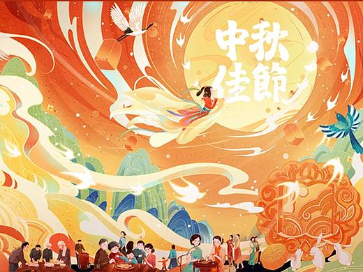 中秋国潮插画