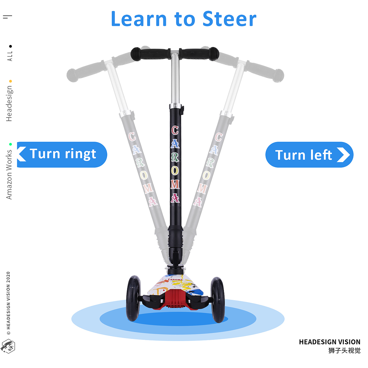 儿童滑板车产品拍摄_主图设计_A+页面设计-狮子头视觉