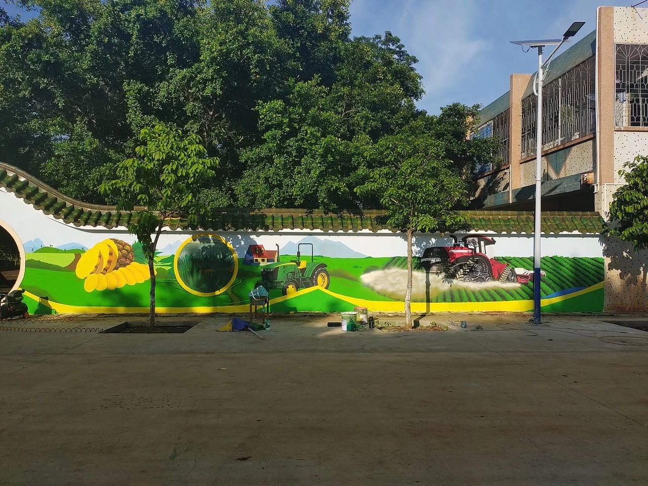 湛江墙绘幸福农村围墙完工作品（图ZMjIzNDM3NTcy） - 新锐潮流插画 - 站酷设计师SilverBB原创素材 - 站酷ZCOOL