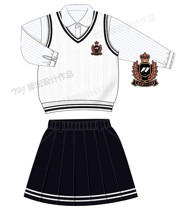 中学校园文化服饰设计作品|服装|正装/礼服|滕宏 - 原创作品 - 站酷