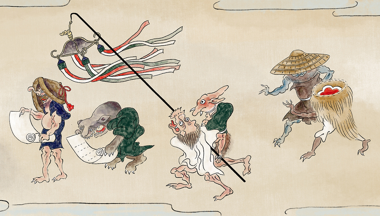 百鬼夜行绘卷板绘