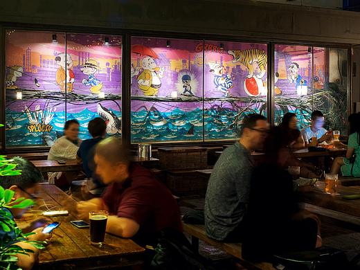 Tightrope Installation for Great Leap Brewing