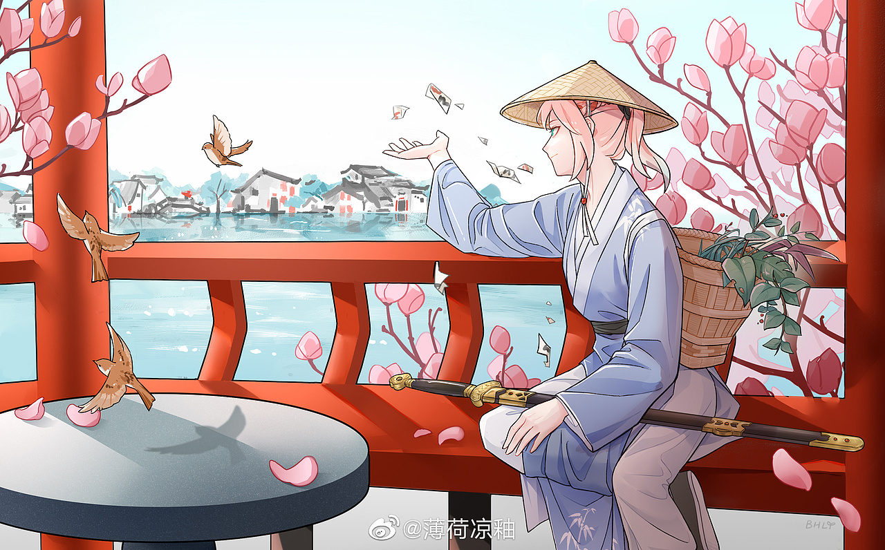 春野樱同人——《若问凤野》曲绘（图ZMjk0NzkyMzI4） - 商业插画 - 站酷设计师Mint凉釉原创素材 - 站酷ZCOOL