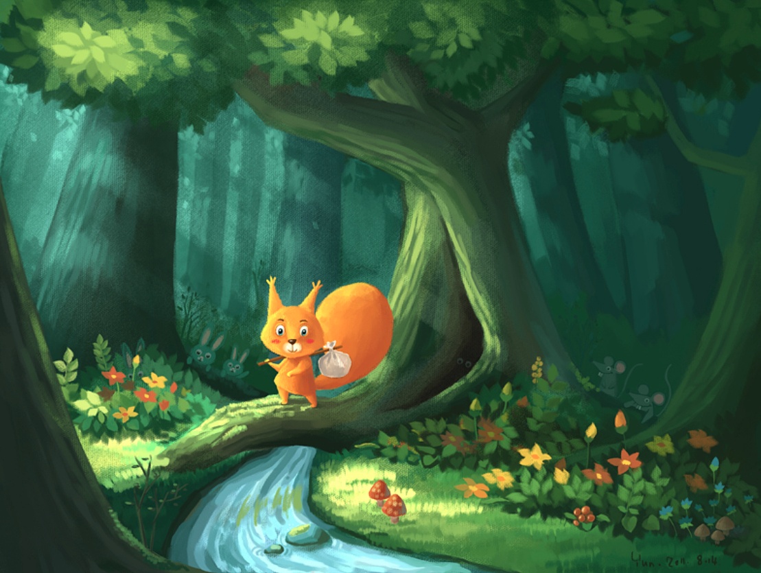 小松鼠～|插画|创作习作|多芸 - 原创作品 - 站酷 (zcool)