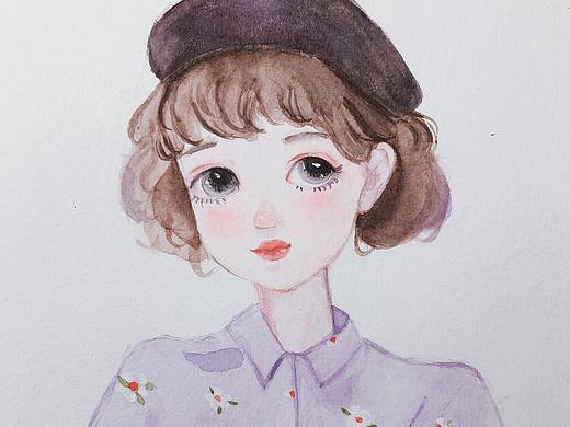 临摹小熊猫的小女生