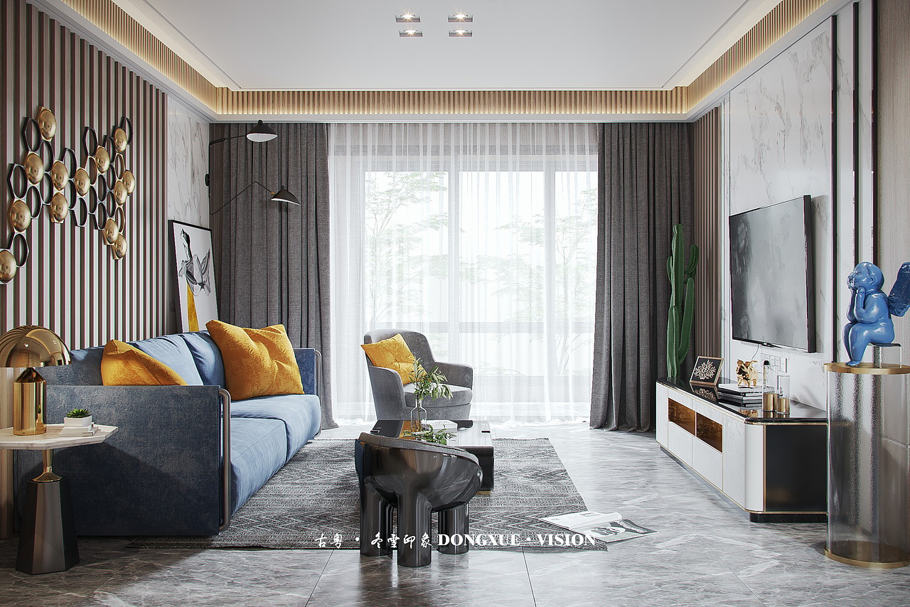 现代轻奢·客厅餐厅（图ZMTk2MjExNDI4） - 家装设计 - 站酷设计师古粤原创素材 - 站酷ZCOOL