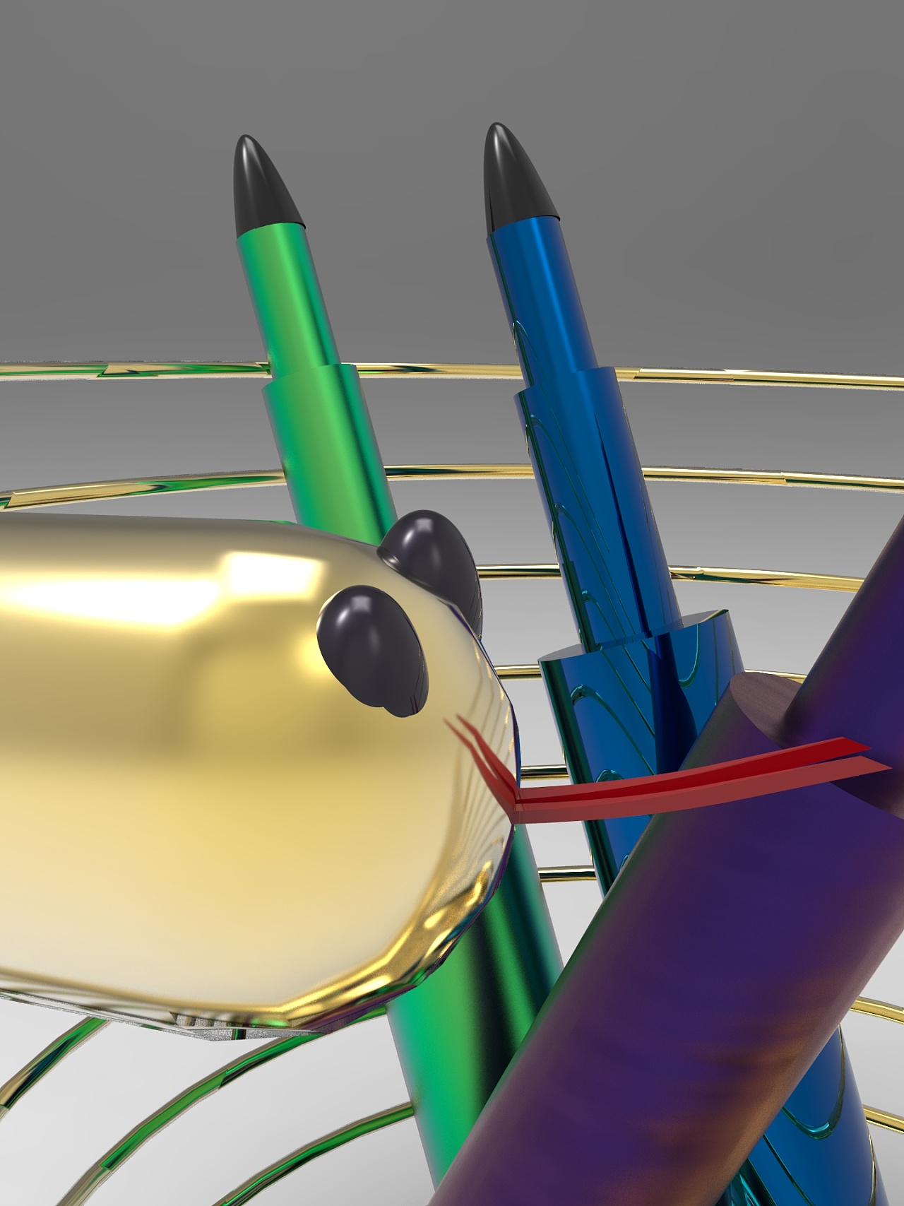 蛇头仿生创意笔筒|工业/产品|生活用品|孤枕拾书 - 原创作品 - 站酷