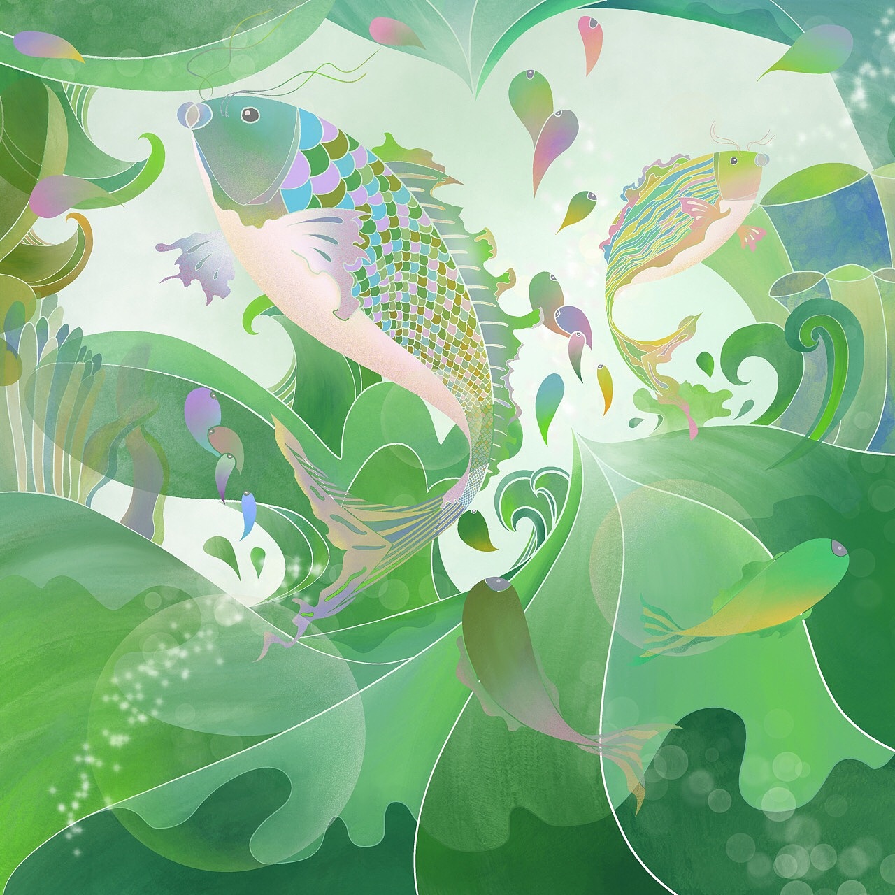鱼|插画|创作习作|白白桃白黑 - 原创作品 - 站酷 (zcool)