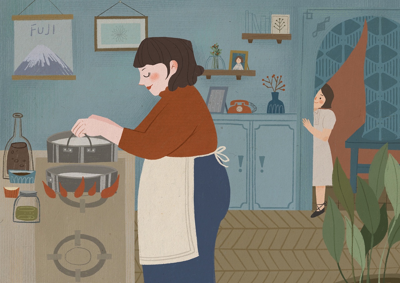 妈妈的厨房|插画|儿童插画|一只miko - 原创作品 - 站酷 (zcool)