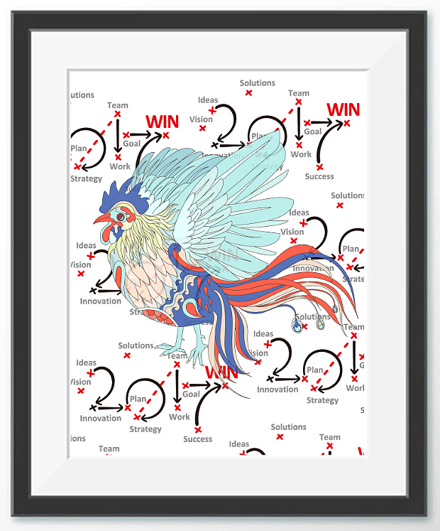 一只振翅飞翔的鸡-鸡年装饰画（图ZNjg0NzMyMzI=） - 商业插画 - 站酷设计师笼里原创素材 - 站酷ZCOOL