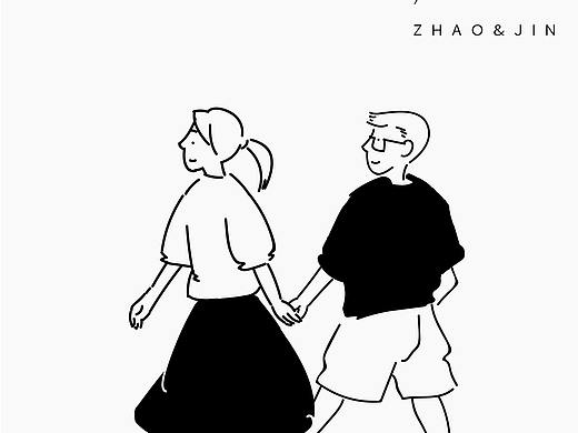 情侣简笔插画