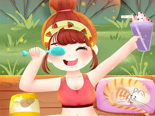 仲夏（個(gè)人主頁(yè)-ZMzc2MTM5OTY=） - 商業(yè)插畫 - 站酷設(shè)計(jì)師洛予淼原創(chuàng)素材 - 站酷ZCOOL