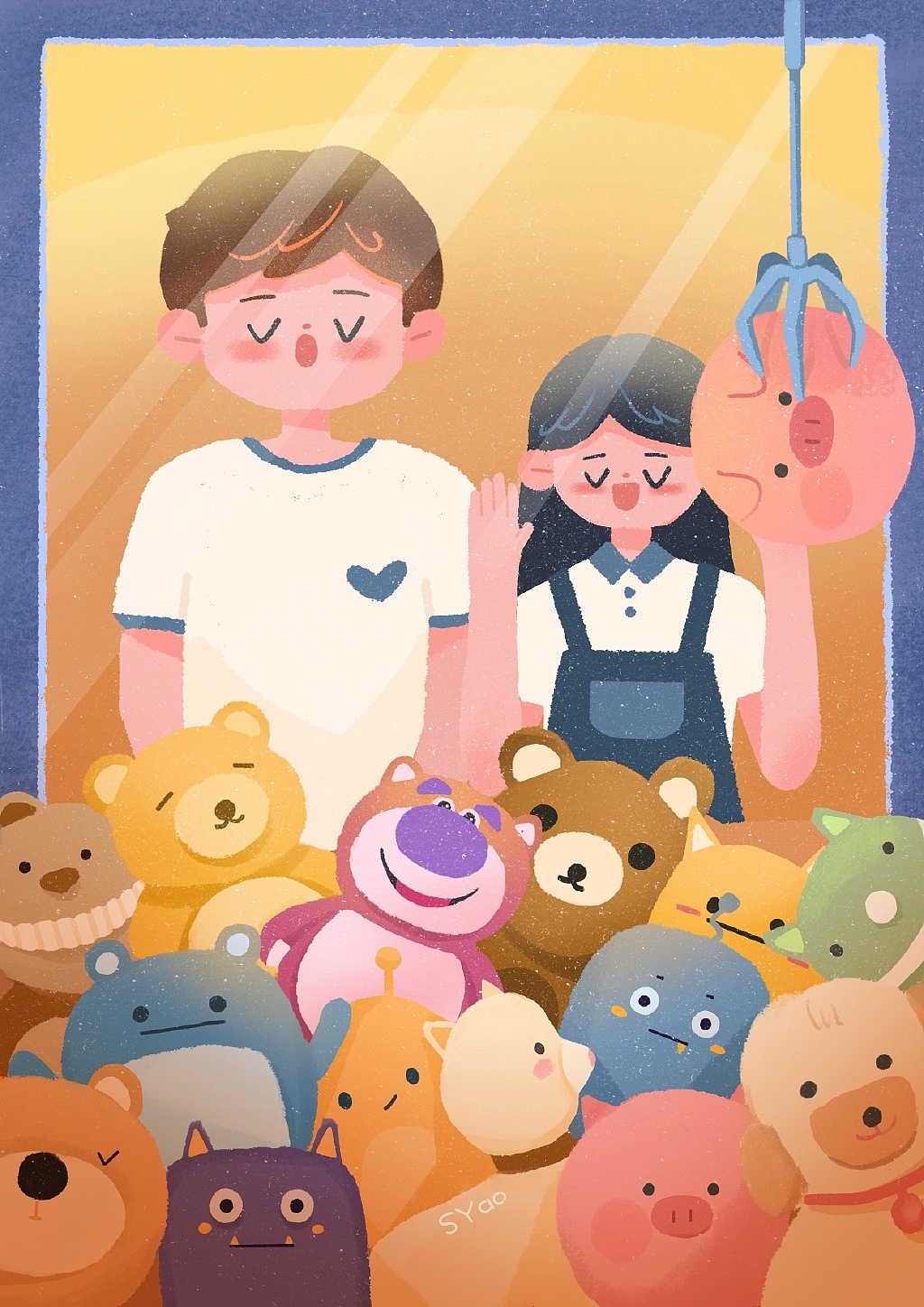 情侣插画（图ZMjgxNDA0NDQ0） - 商业插画 - 站酷设计师SYao_原创素材 - 站酷ZCOOL