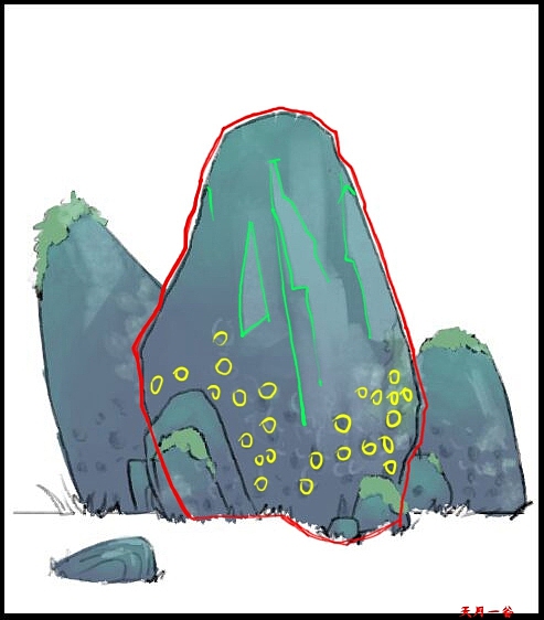 zbrush场景 石头堆