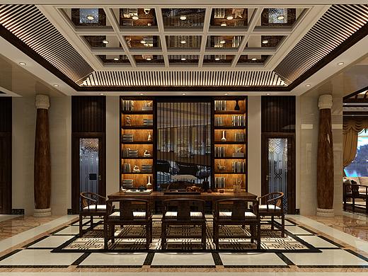 玖壹设计-古典中式总裁办公室