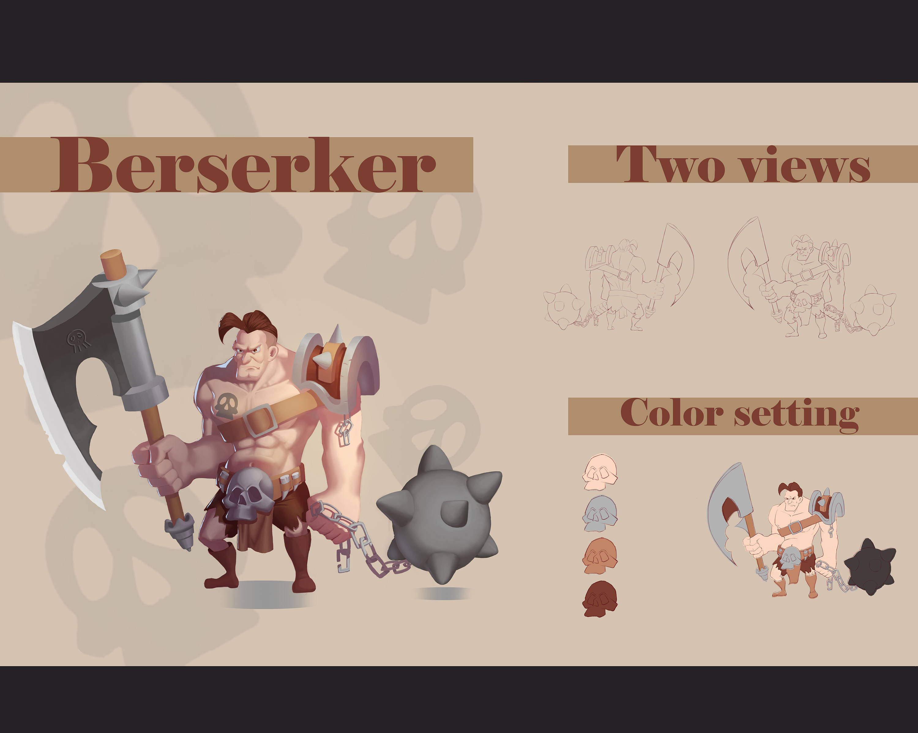 五头身欧美q版狂战士|插画|游戏原画|反派先生 - 原创作品 - 站酷