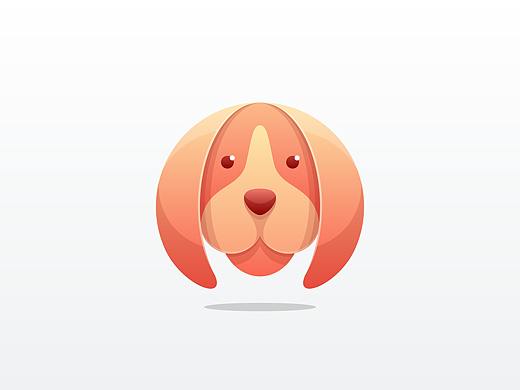 国外炫彩风格狗logo标志AI素材