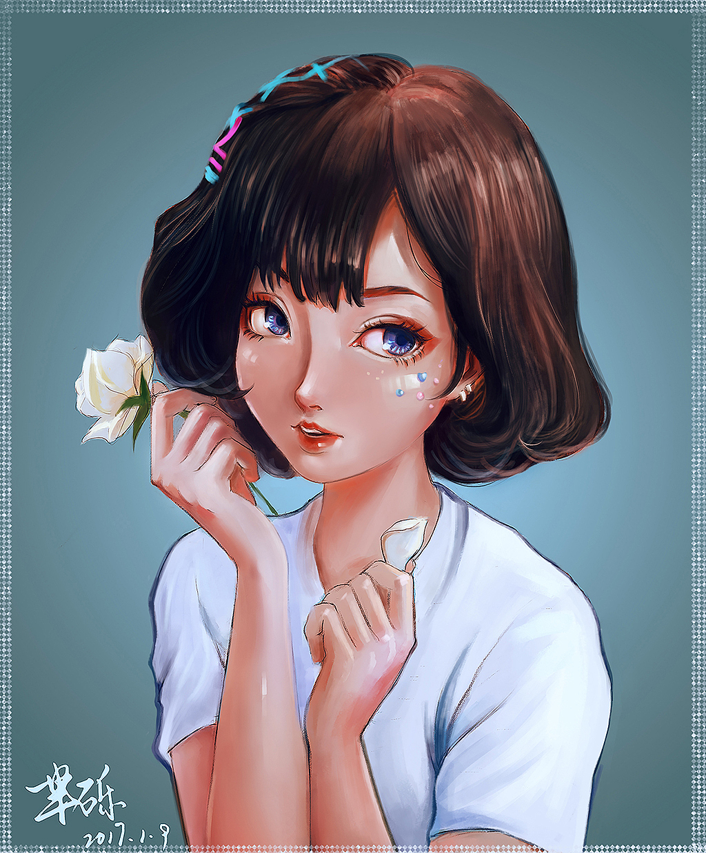 人像照片写生临摹练习