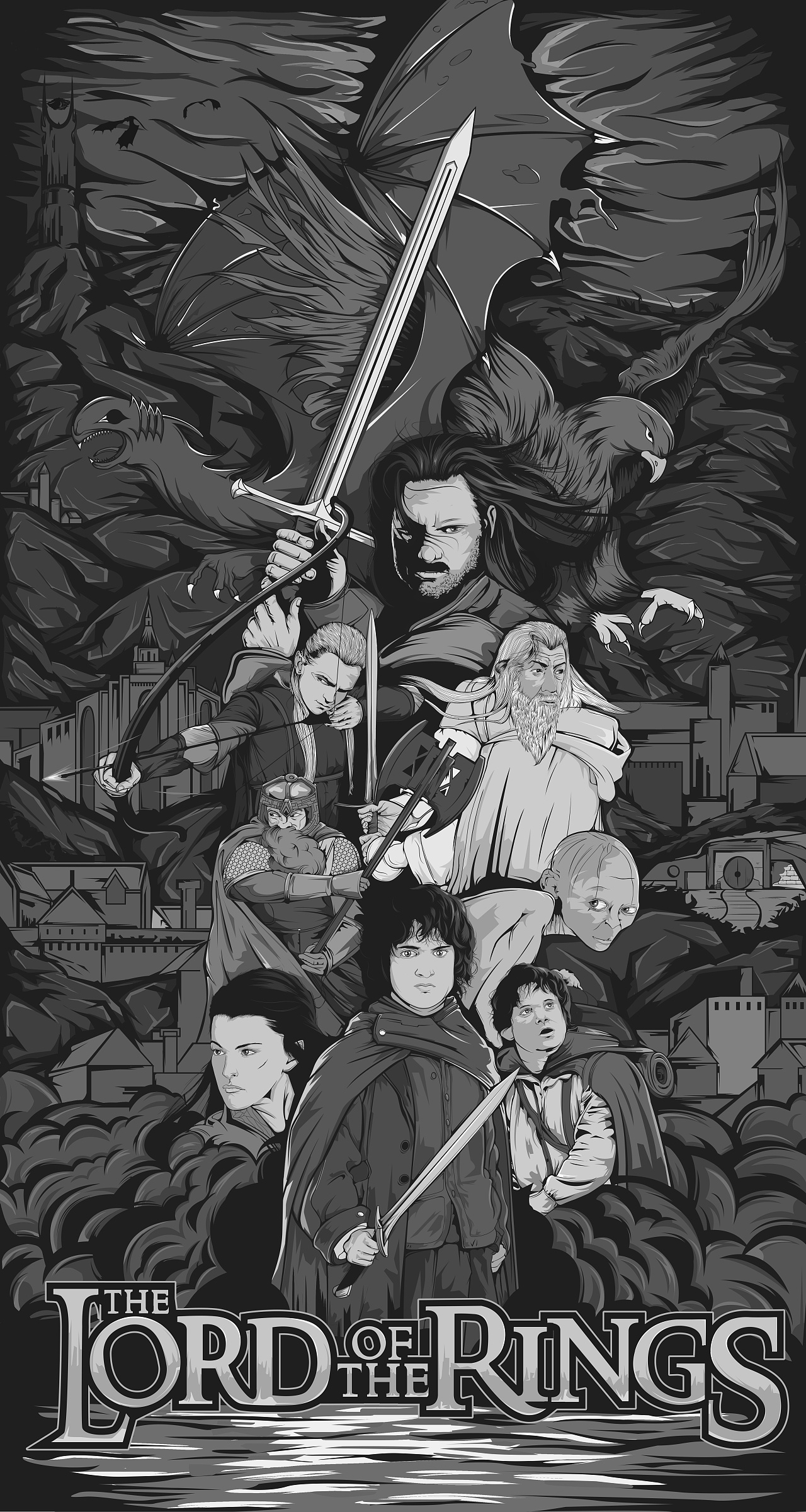 《指环王》The Lord of the Rings（图ZMTE4NTU4Mzky） - 商业插画 - 站酷设计师凯文文阿原创素材 - 站酷ZCOOL