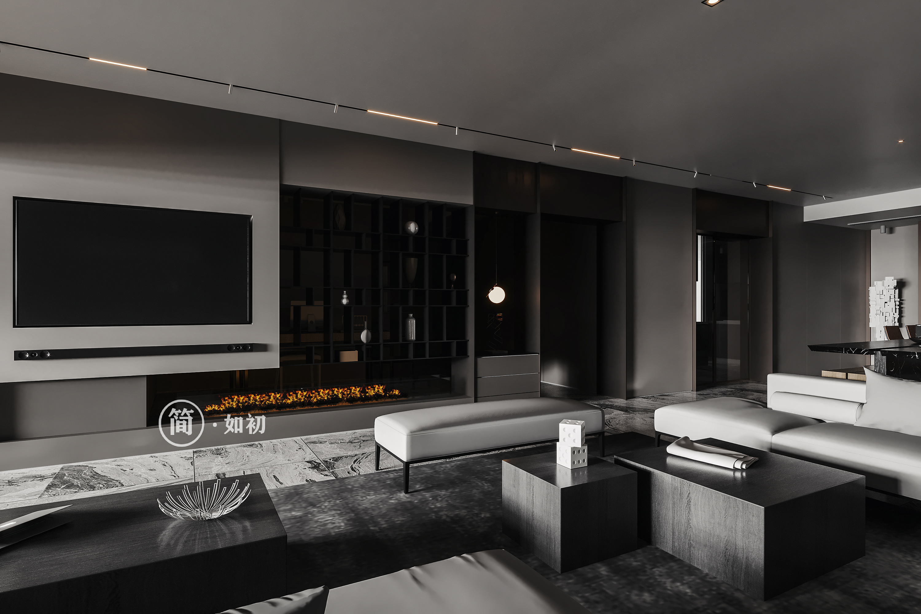 黑白简约|空间|室内设计|大米陪小麦 - 原创作品 - 站酷 (zcool)