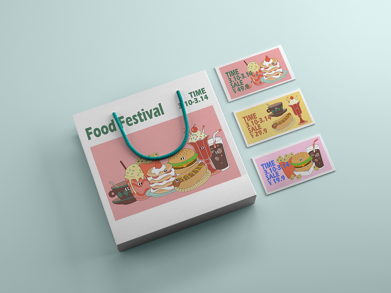美食节可爱复古海报及周边设计（图ZMjYxMjk5NTY4） - 商业插画 - 站酷设计师小羊耶一原创素材 - 站酷ZCOOL