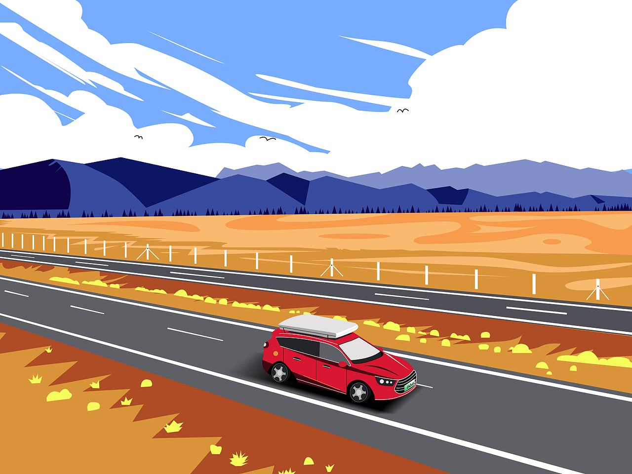 扁平风景矢量插画练习（图ZMzEyMDQwNTgw） - 创作习作 - 站酷设计师皮皮回来了原创素材 - 站酷ZCOOL