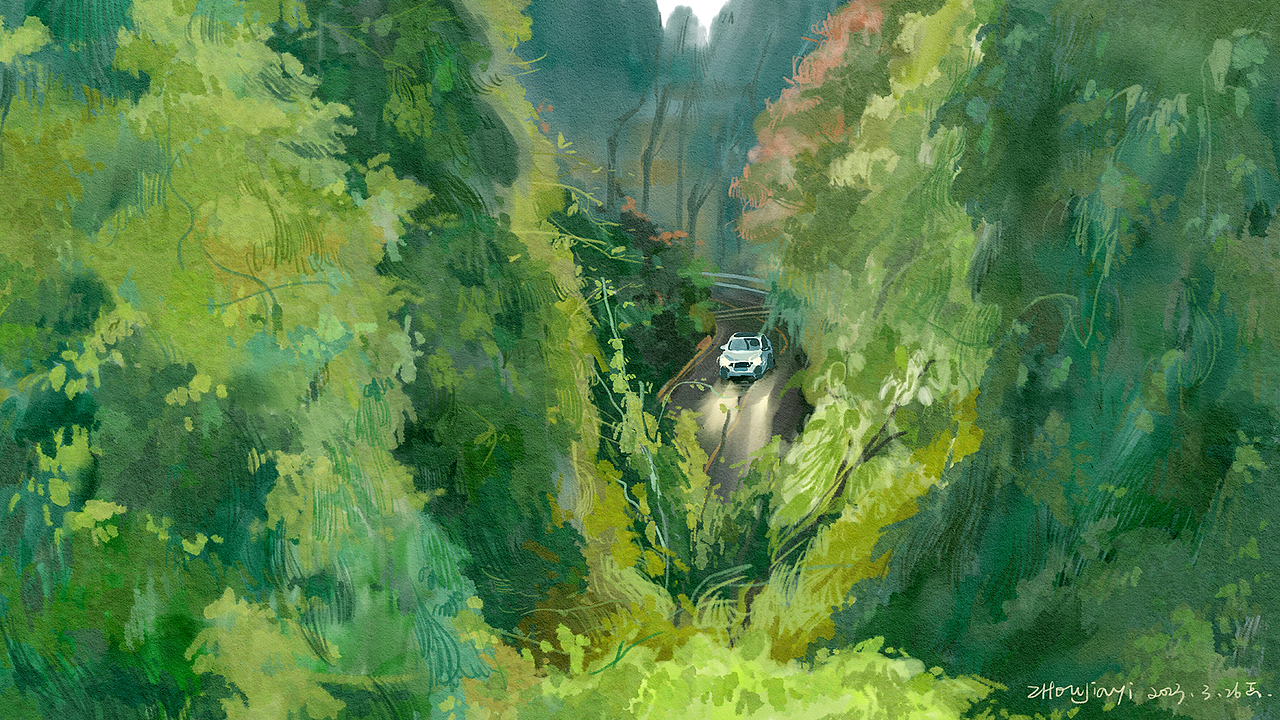 随风集（图ZMzUzMDk3NzYw） - 艺术插画 - 站酷设计师___ZhouJiayii原创素材 - 站酷ZCOOL