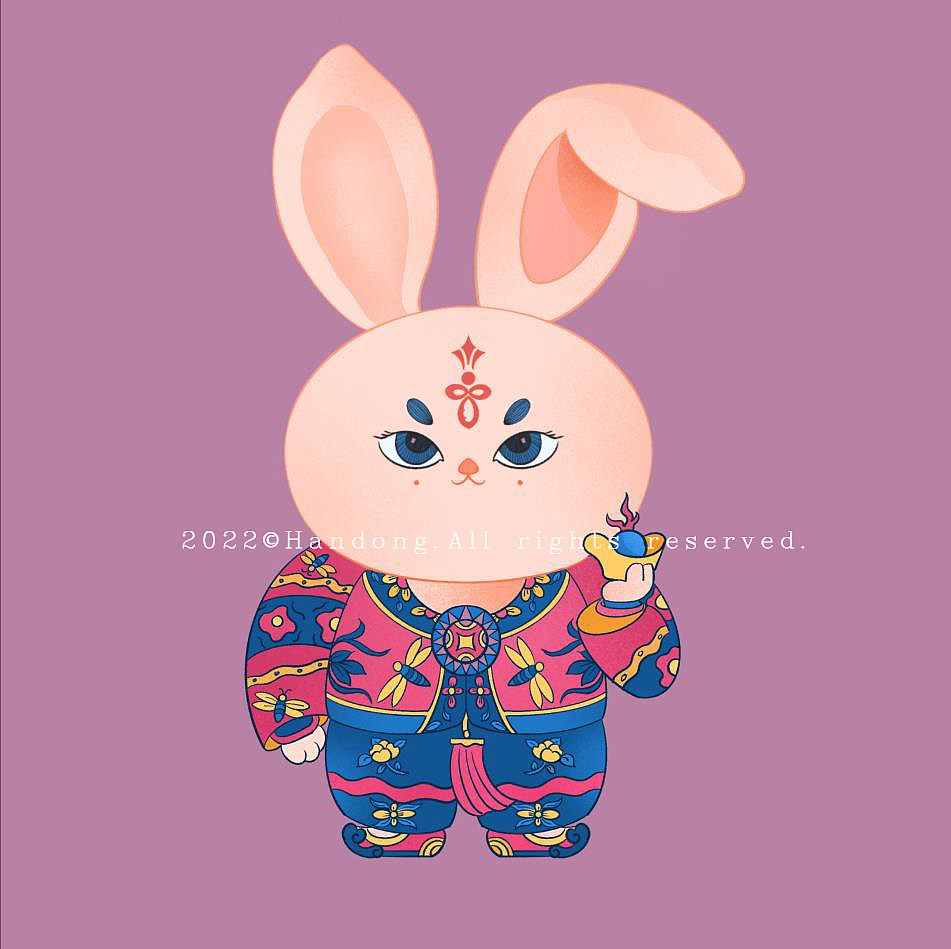 敦煌星际兔+兔年门神（图ZMjk3ODI0MTA0） - 新锐潮流插画 - 站酷设计师爱谷穗的猫原创素材 - 站酷ZCOOL