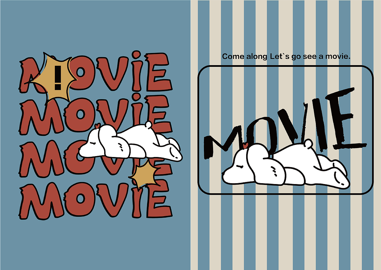 “一起去看电影吧？”美式复古风格（图ZMzI5NjgwNjAw） - 创作习作 - 站酷设计师糖果饱饱原创素材 - 站酷ZCOOL